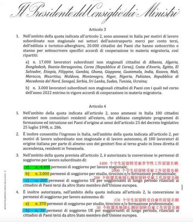 意大利移民，什么是2022年意大利学生居留转工作居留的政策？