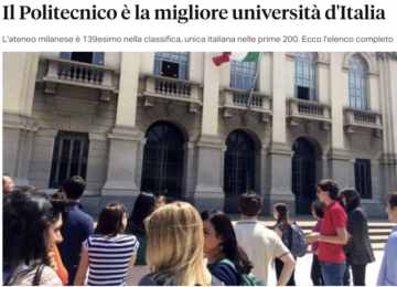 意大利留学，什么是2023年世界大学排名? 米兰理工居意大利第一